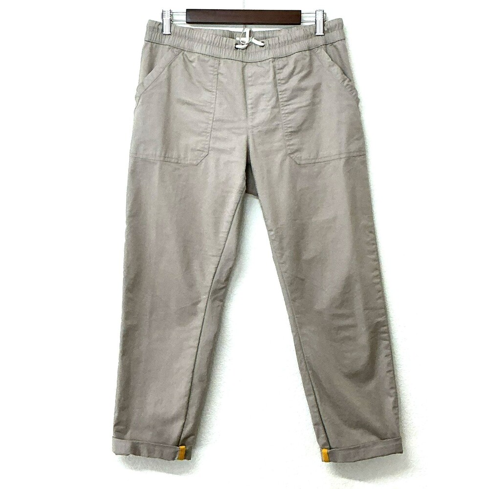Pact Organic Cotton Stretch Twill Roll Up Cuff Jogger Chino Pants Women's Size M